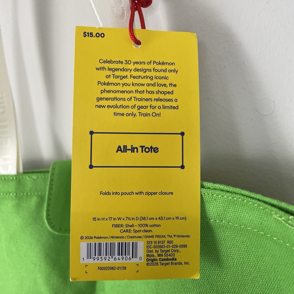 Pokemon X Target Reusable All-in Tote Bags 30th Anniversary Starter Set Of 3 - Picture 10 of 10